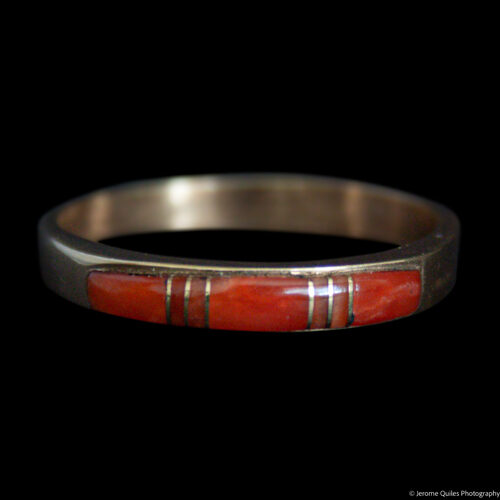 14K Gold Zuni Coral Ring