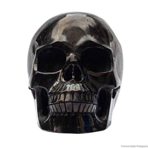 Black Jet Skull Carving