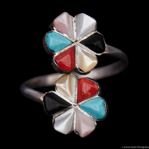 Multicolour Zuni Flower Wraparound Ring
