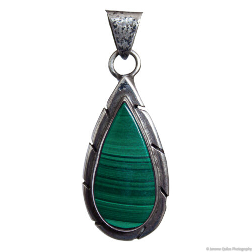 Navajo Malachite Teardrop Pendant