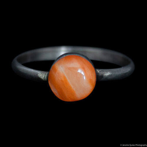 Small Orange Dot Zuni Ring