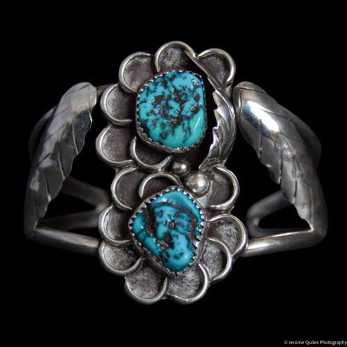 Bracelet Navajo Vintage Turquoises Jumelles
