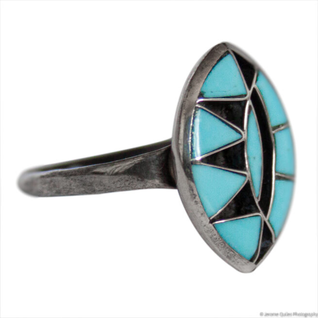 Blue Black Zuni Ring - Image 2