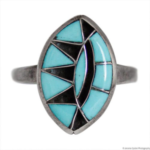 Blue Black Zuni Ring
