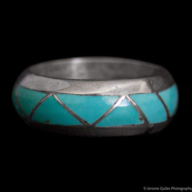 Convex Turquoise Zigzag Ring - Image 3