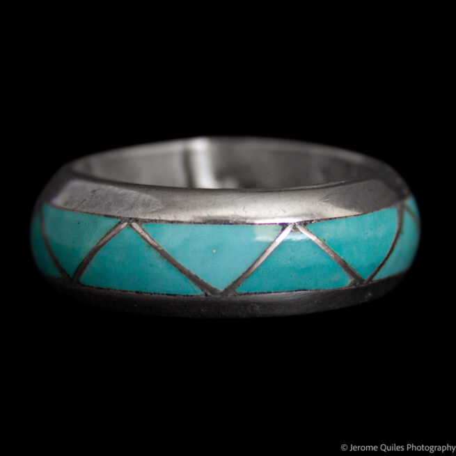 Convex Turquoise Zigzag Ring - Image 2