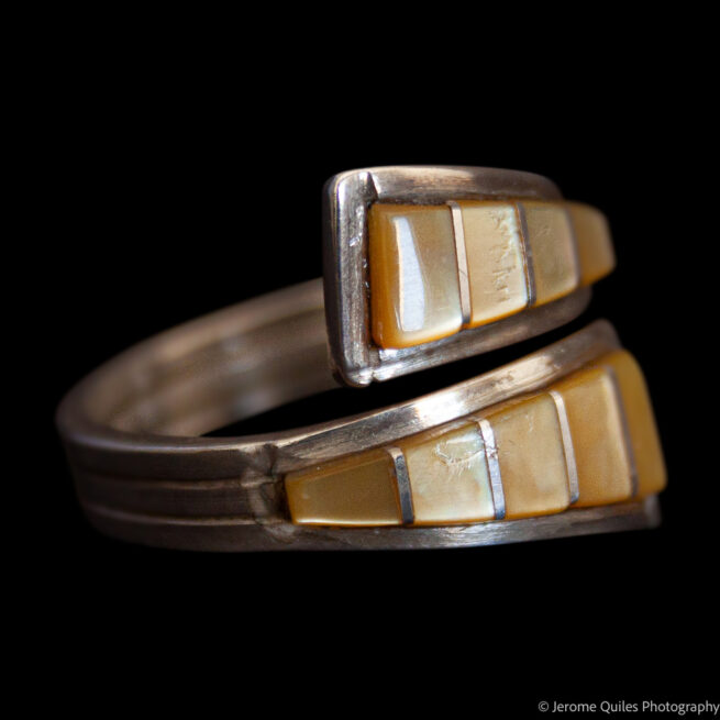 Golden Mother-of-Pearl Wraparound Ring - Image 2