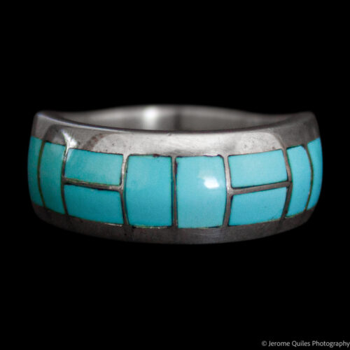 Bague Turquoise Demi Bande