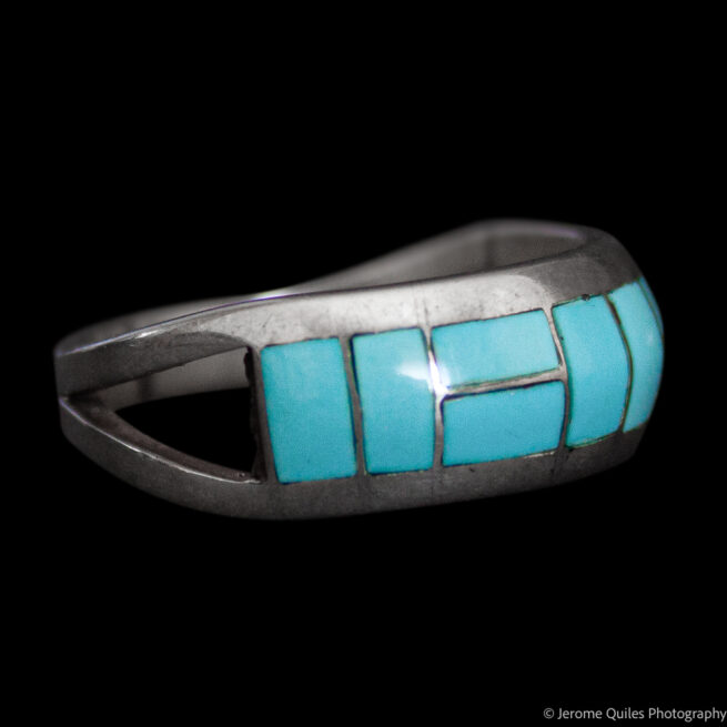 Bague Turquoise Demi Bande – Image 2