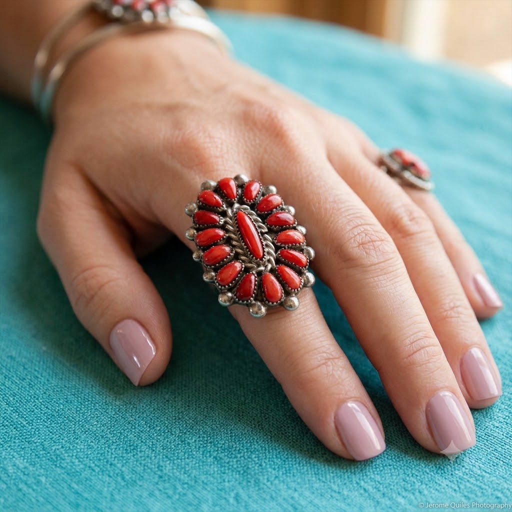 Lorraine Waatsa Red Coral Ring