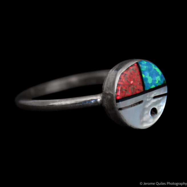 Opal Mother-of-Pearl Zuni Sun Ring - Image 2