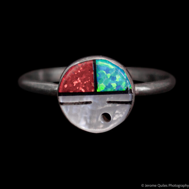 Opal Mother-of-Pearl Zuni Sun Ring