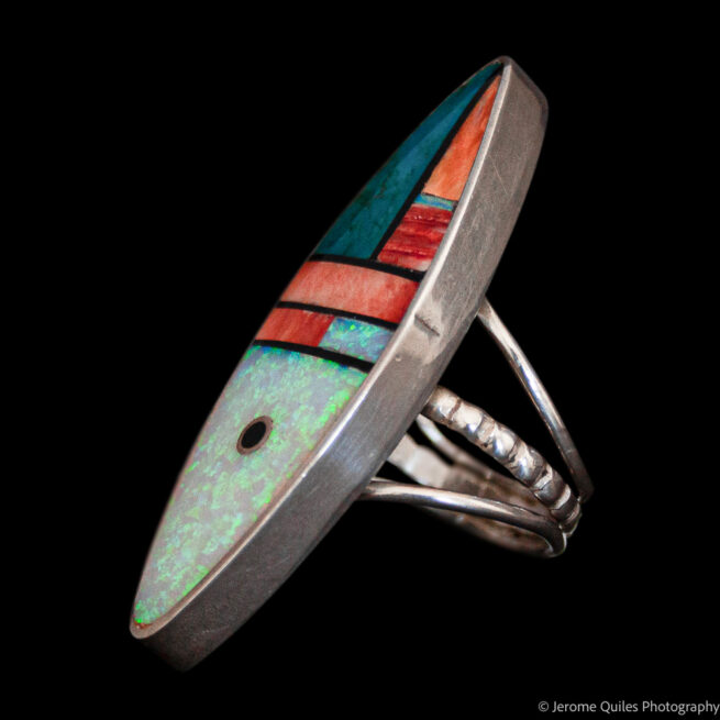 Opal Spondylus Turquoise Inlay Ring - Image 3