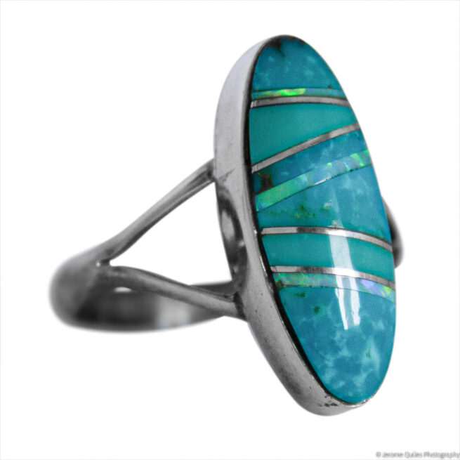 Oval Turquoise Opal Ring - Image 2