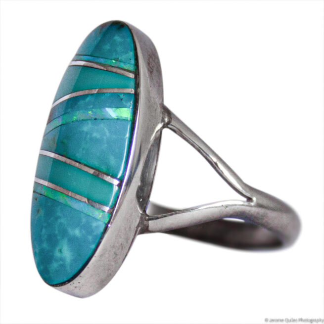 Oval Turquoise Opal Ring - Image 3