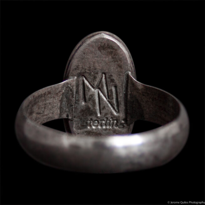Red Blue Mosaic Oval Ring - Image 4