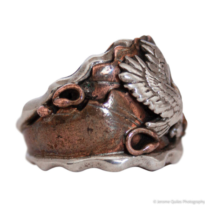Bague Aigle Argent Cuivre – Image 2