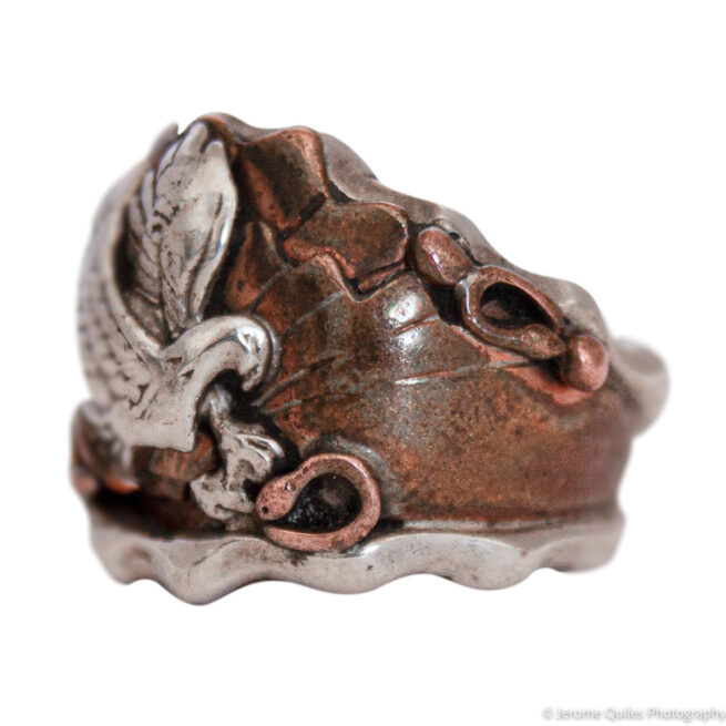 Bague Aigle Argent Cuivre – Image 3