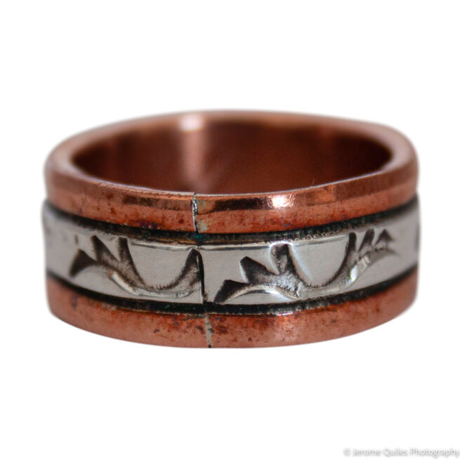 Bague Cuivre Argent Motif Arabesque – Image 2