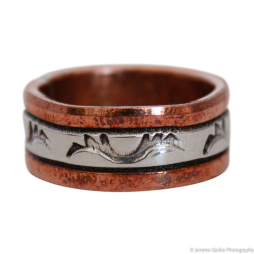 Silver Copper Ring Arabesque Motif