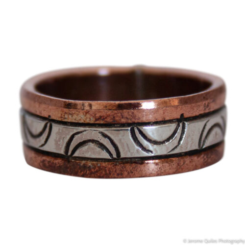 Silver Copper Ring Moon Motif