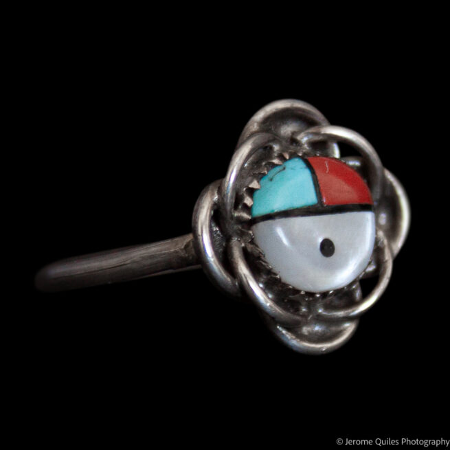Silver Crown Zuni Sun Ring - Image 2