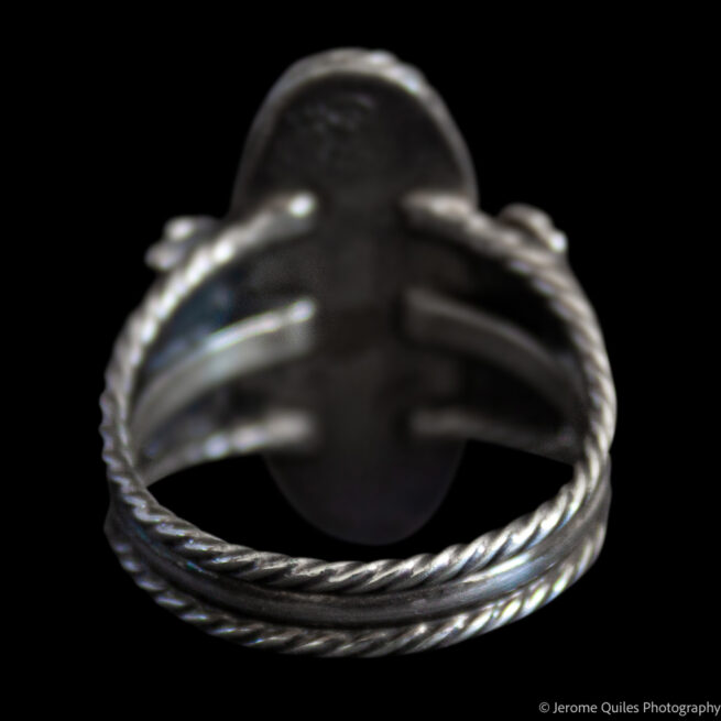 Silver Studded Turquoise Ring - Image 4