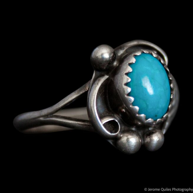Small Size Vintage Turquoise Ring - Image 2
