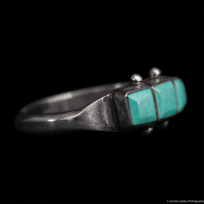 Small Turquoise Triptych Ring - Image 2