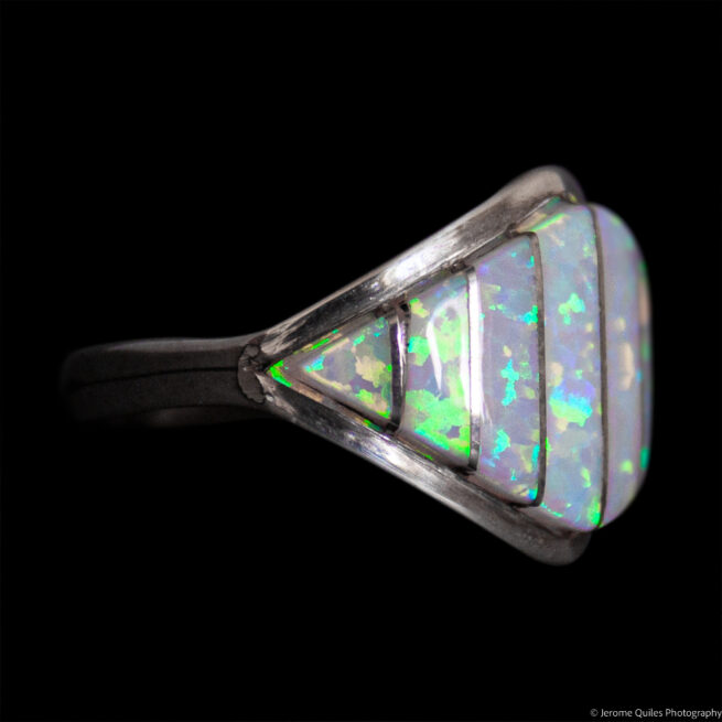 Tapered White Opal Ring - Image 3