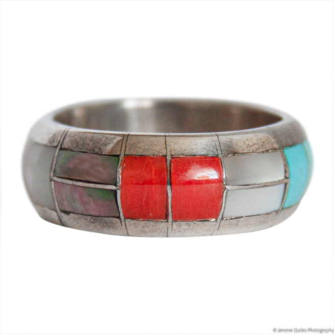 Thick Curvy Multicolour Band Ring - Image 2
