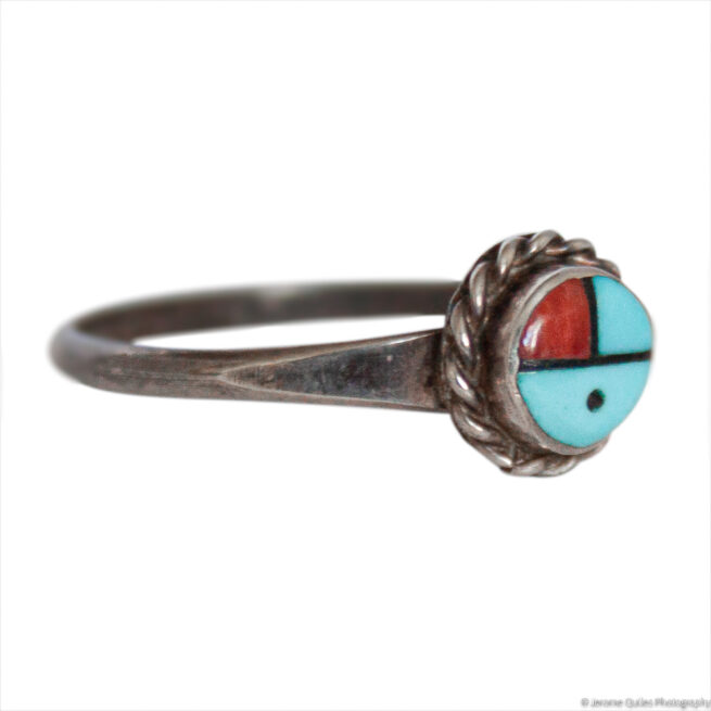 Bague Soleil Zuni Turquoise Corail – Image 2