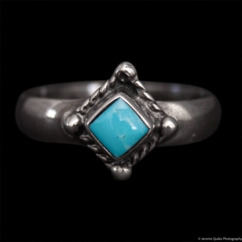 Turquoise Diamond Silver Ring