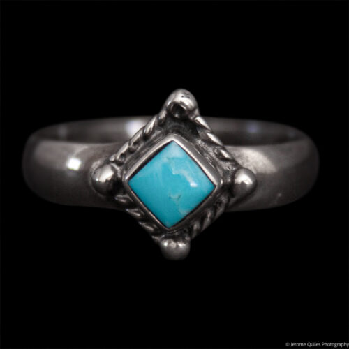 Turquoise Diamond Silver Ring