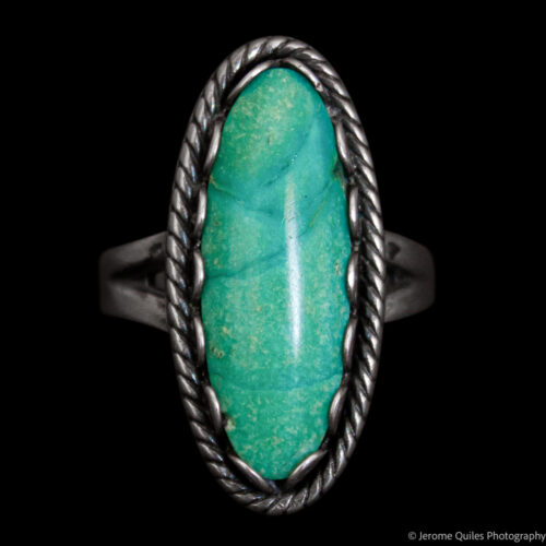 Bague Vintage Ovale Turquoise Verte