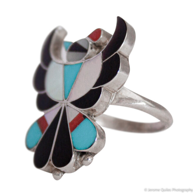 Zuni Inlay Thunderbird Ring - Image 3