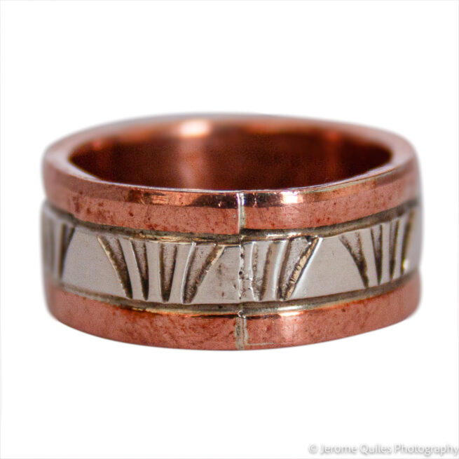 Copper Silver Ring Brush Motif - Image 2