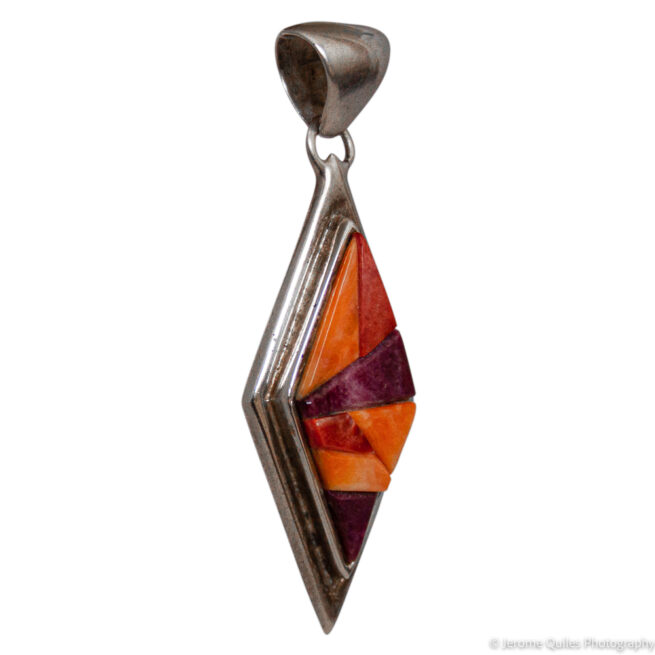 Diamond Shape Orange Pendant - Image 2
