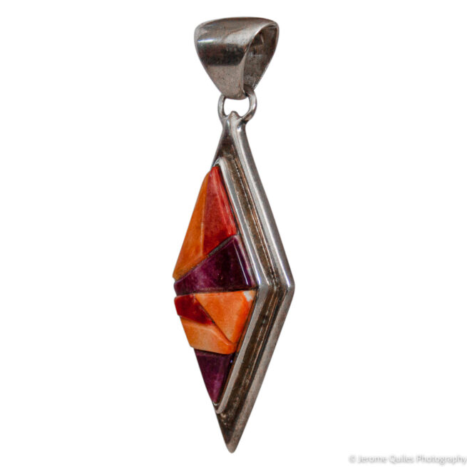 Diamond Shape Orange Pendant - Image 3