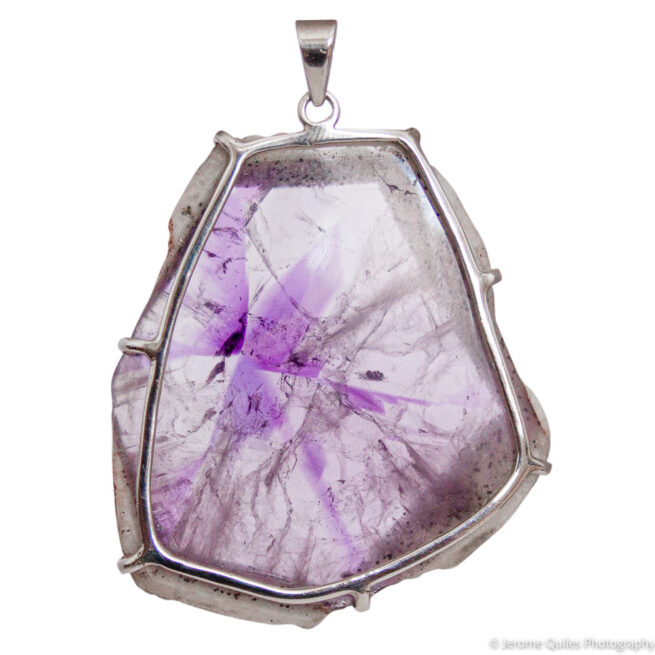 Large Pendentif Tranche Cristal Améthyste – Image 3