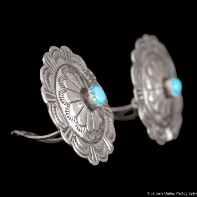 Native American Turquoise Clip-On Earrings - Image 2