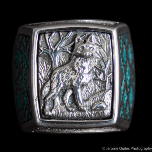 Native American Wolf Signet Ring