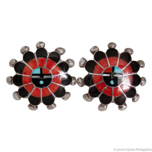 Red Black Clip-On Earrings