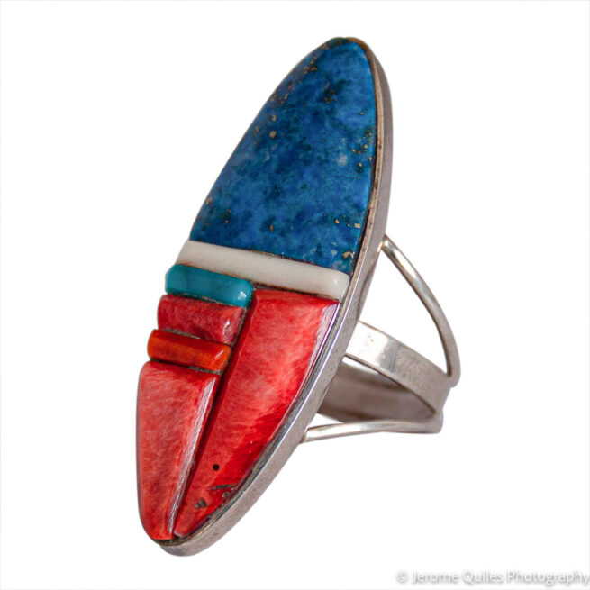 Red Blue Oblong Ring - Image 3