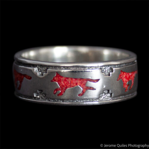 Bague Loup Corail Rouge