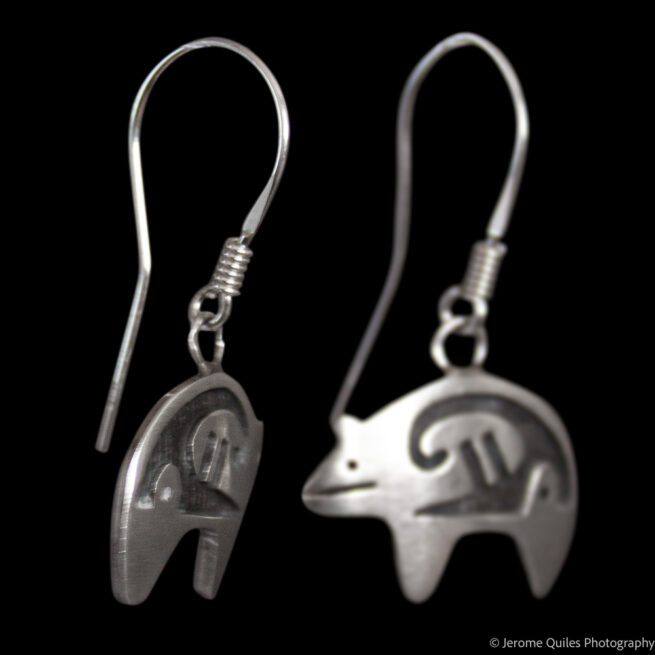 Silver Bear Hopi Earrings - Image 2