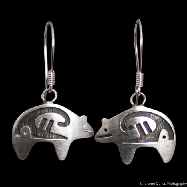 Silver Bear Hopi Earrings