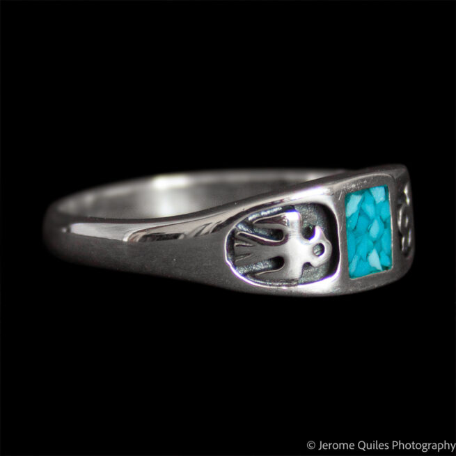 Silver Birds Turquoise Ring - Image 2