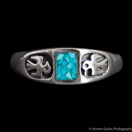 Silver Birds Turquoise Ring
