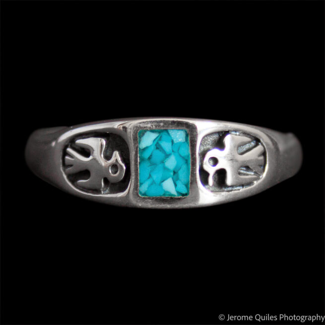 Bague Turquoise Oiseaux Argent